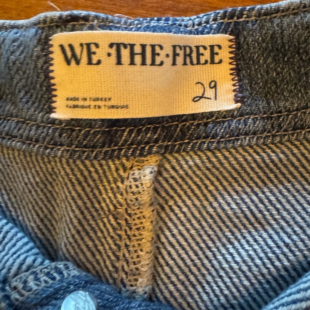 We The Free Blue and White Striped Jeans